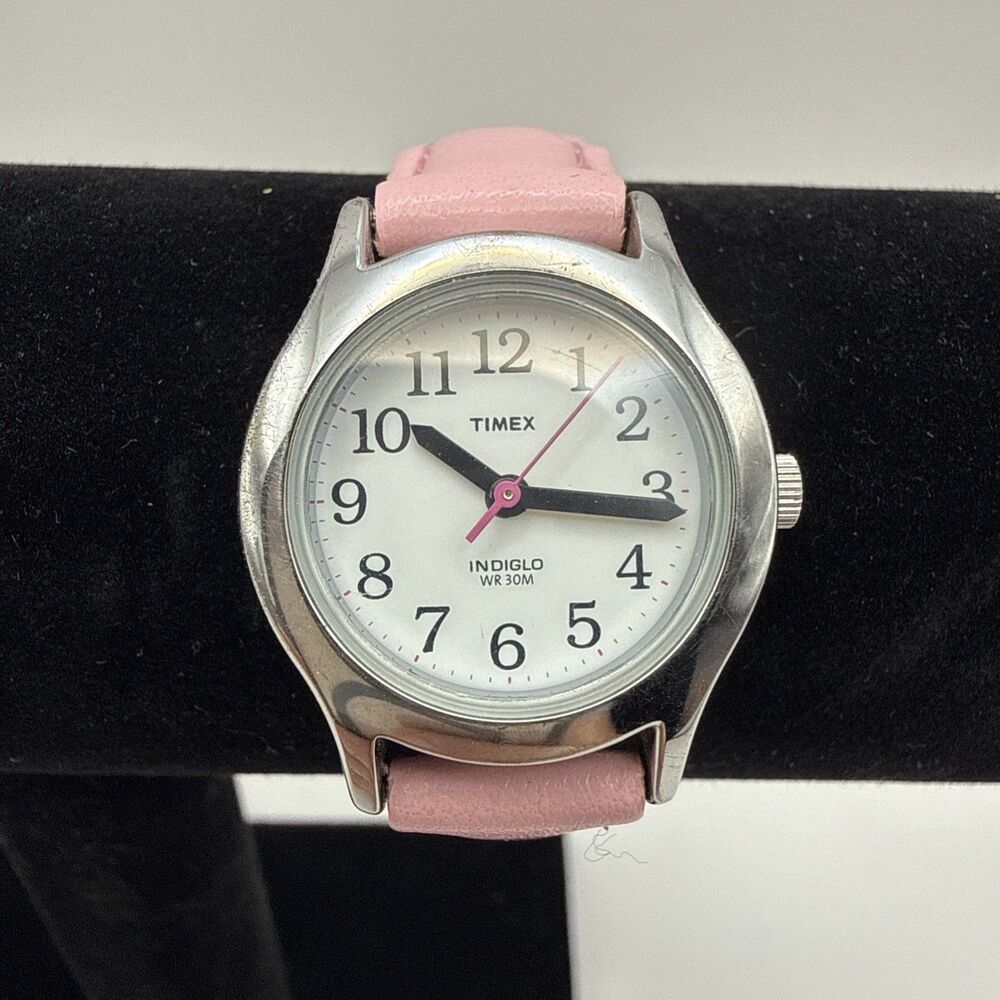 Timex T79081 Pink WR 30M Mineral Crystal Girl Watch Kids Ladies Battery Replaced